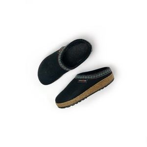 Black Halfinger Wool Felt Clogs Size 35